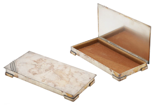 Modernist Swedish lidded Silver Box by Tesi