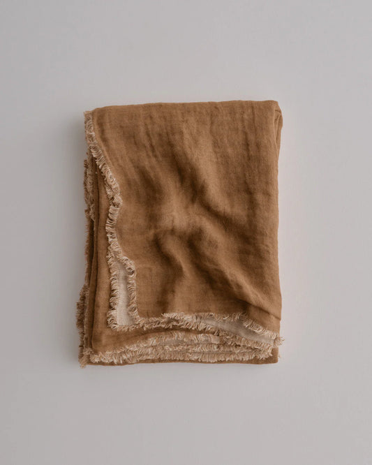 Crush Double Linen Throw Blanket
