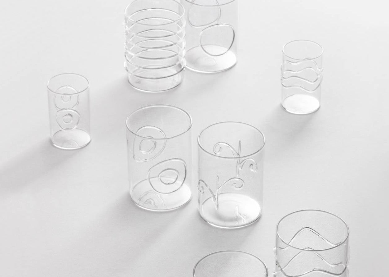 Light Gray Clear Deco Glasses (Set of 6)