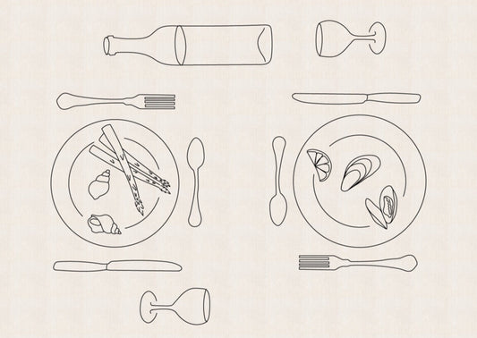 Beige Déjeuner à Deux Tablesetting