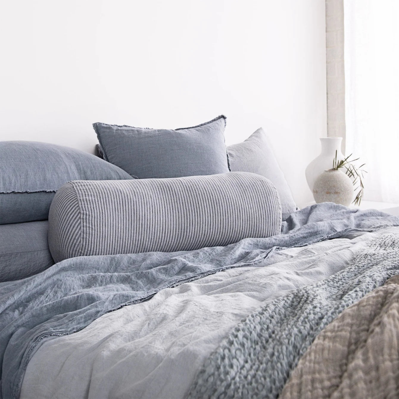 Basic Stripe Linen Bolster