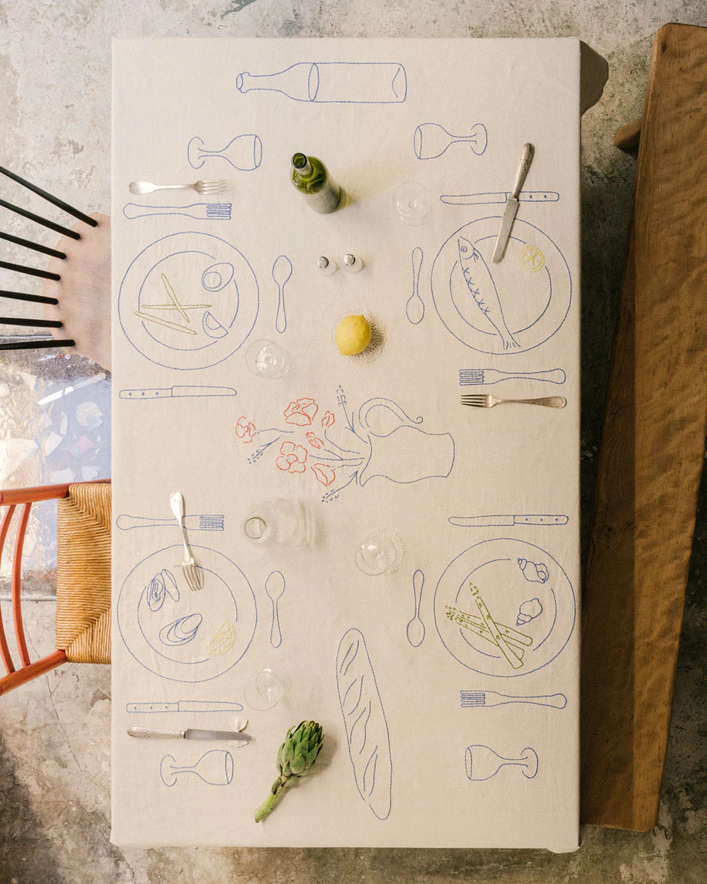 Le Repas Du Bistrot - The Bistrot Lunch Tablecloth