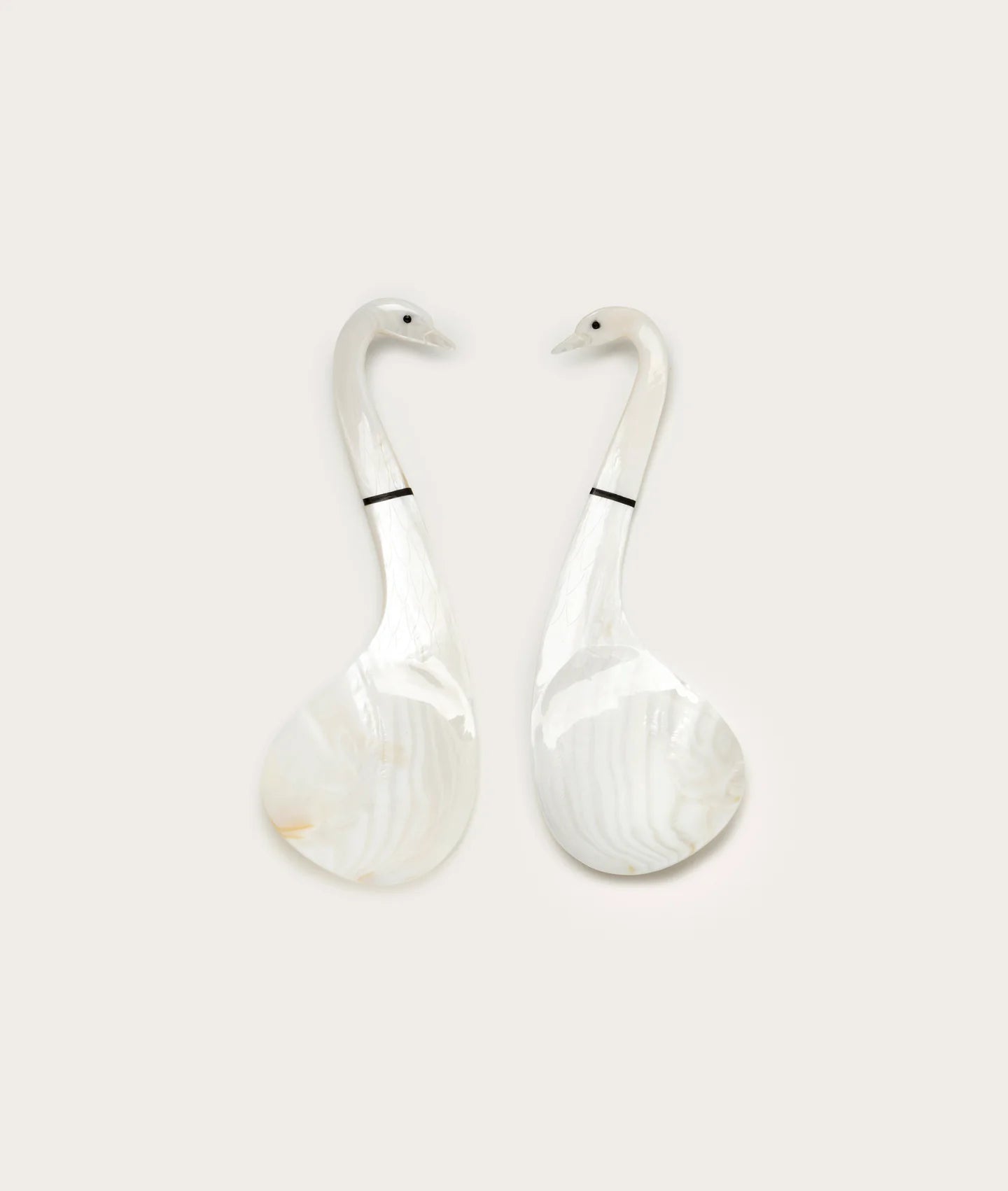 Mother Of Pearl Swan Serving Spoons (Pair)