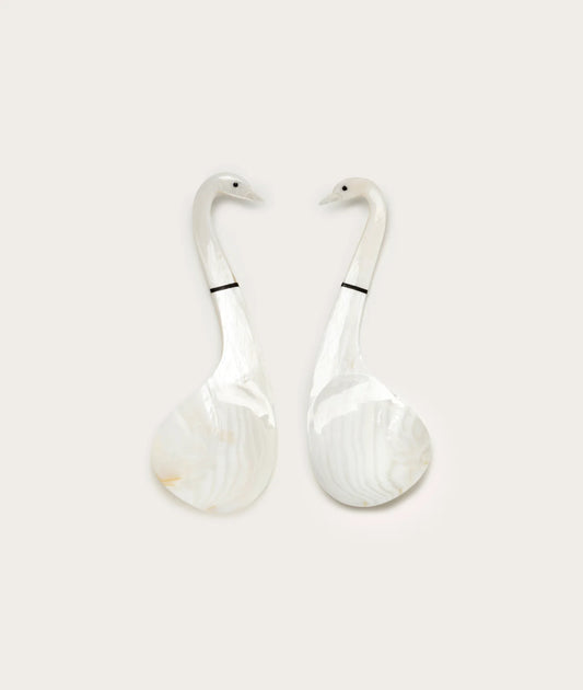 Mother Of Pearl Swan Serving Spoons (Pair)