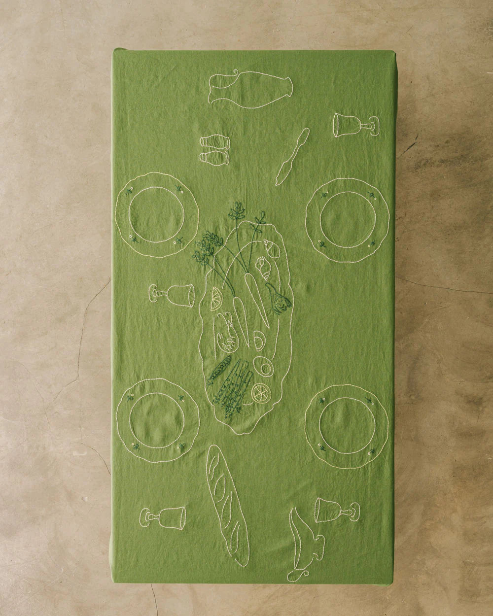 Big Aioli Green Tablecloth