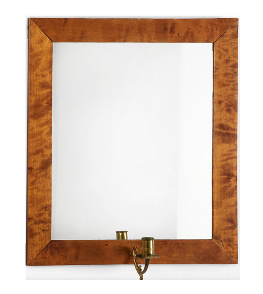 Antique 1850's Burled Birch Swedish Wall Mirror
