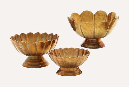 Group of 3 Brass Bowls 1950s Sweden