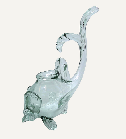 Handblown Glass Fish Vase by Ture Berglund