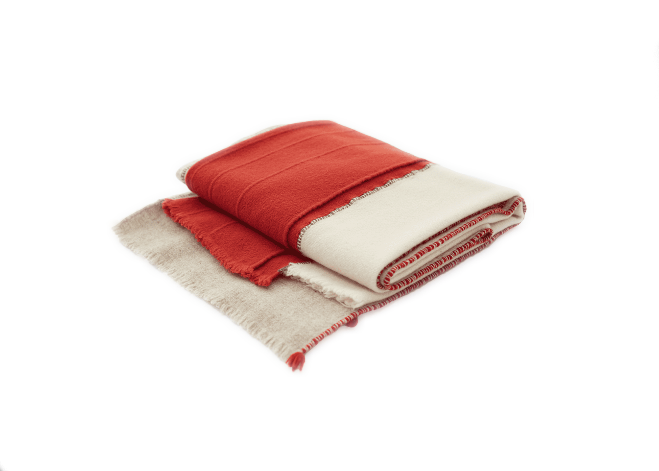 Criss Cross Throw 2 - Terracotta, Off White