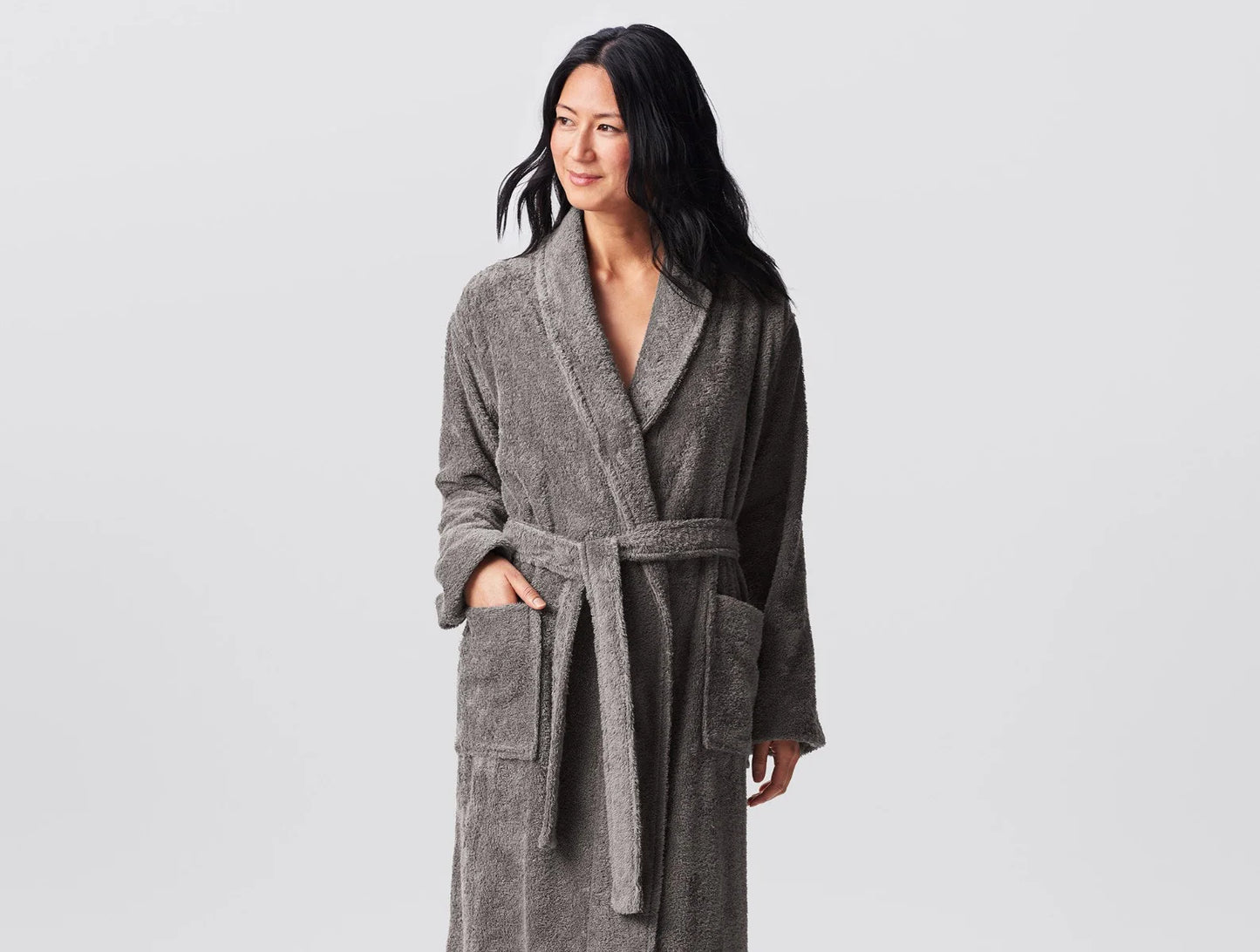 Light Gray Unisex Cloud Loom Organic Robe