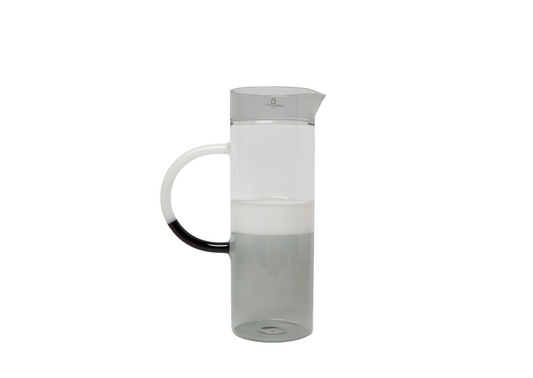 Gray Cylinder Pitcher-Smoke/White