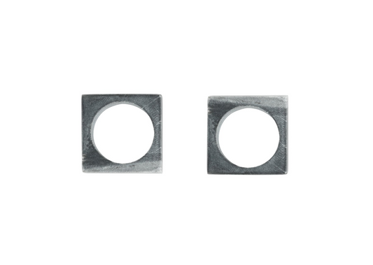 Dim Gray Gray Marble Modernist Napkin Rings (Set of 2)