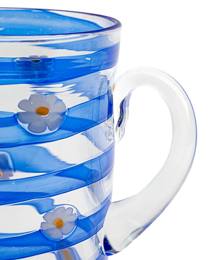 Light Gray Margherite Jug-Blue