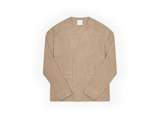 Rosy Brown The Double Breasted Cardigan Oatmeal