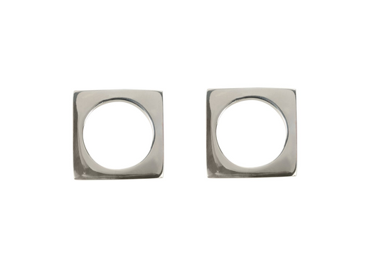 Gray Silver-Plated Modernist Napkin Rings (Set of 2)