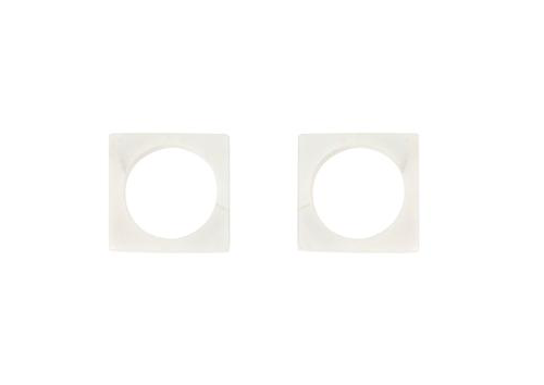 Beige White Marble Napkin Ring Set (Set of 2)