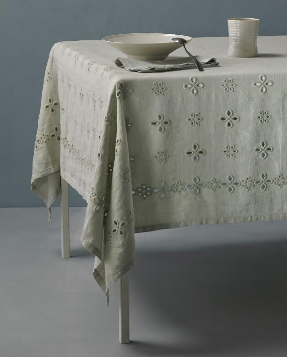 Dim Gray Bijou Tablecloth