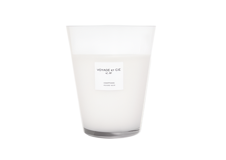 White Smoke Positano Honeysuckle 8" French Cut Wide Candle