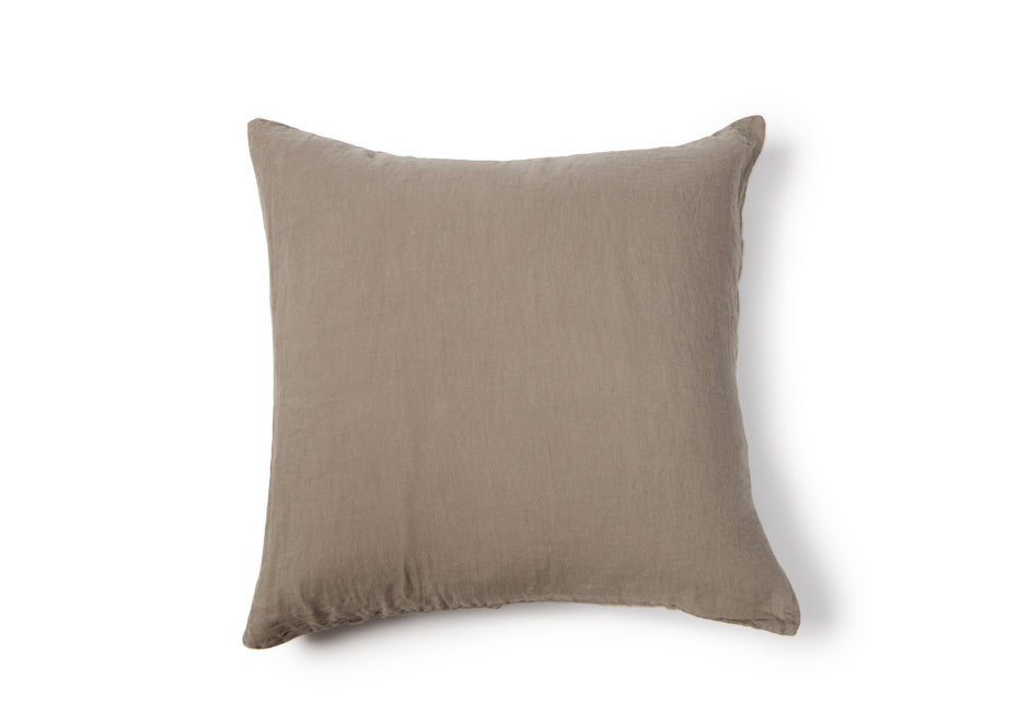 Light Slate Gray Washed Linen Cushion Cover-Smoke
