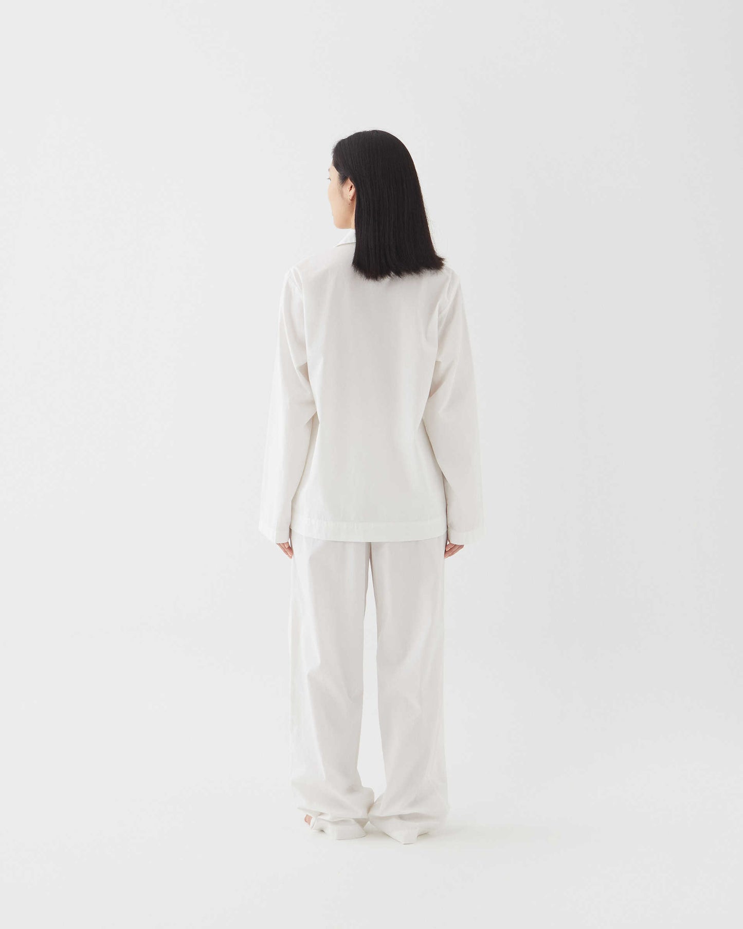 Lavender Poplin Pyjamas-Alabaster White