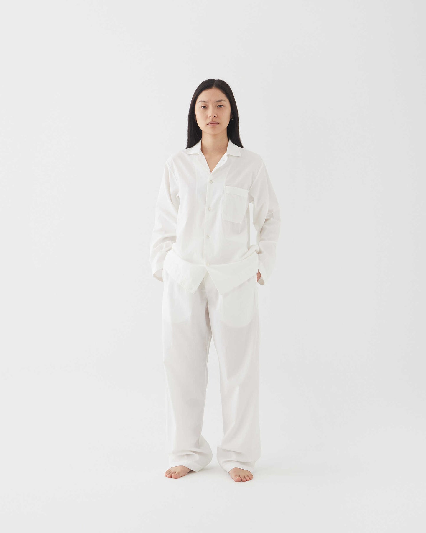 Lavender Poplin Pyjamas-Alabaster White