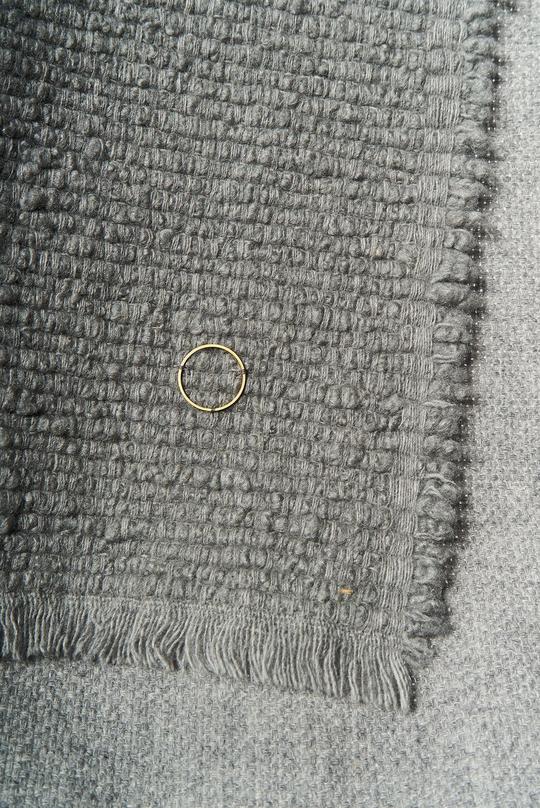 Light Slate Gray Kalin Woven Wool/Silk/Cashmere Throw in Slate Grey