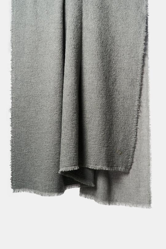 Gray Kalin Woven Wool/Silk/Cashmere Throw in Slate Grey