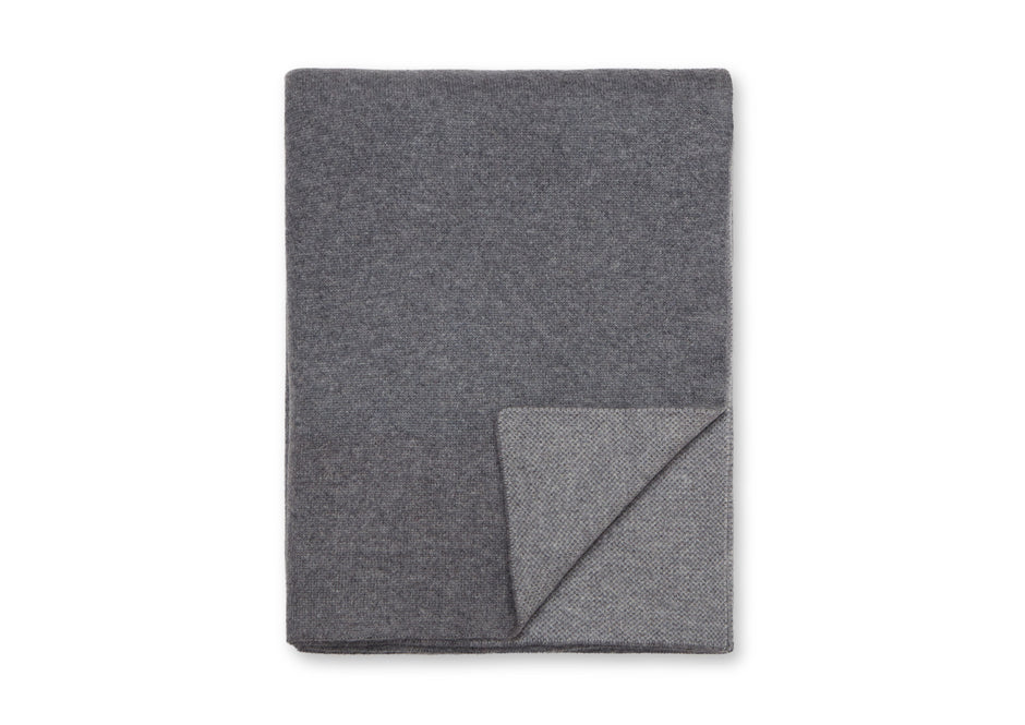 Dim Gray Cashmere Throw Blanket- Charcoal