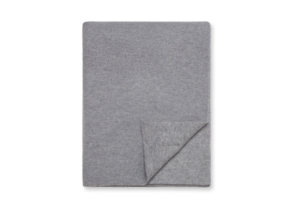 Light Slate Gray Cashmere Throw Blanket- Soft Grey