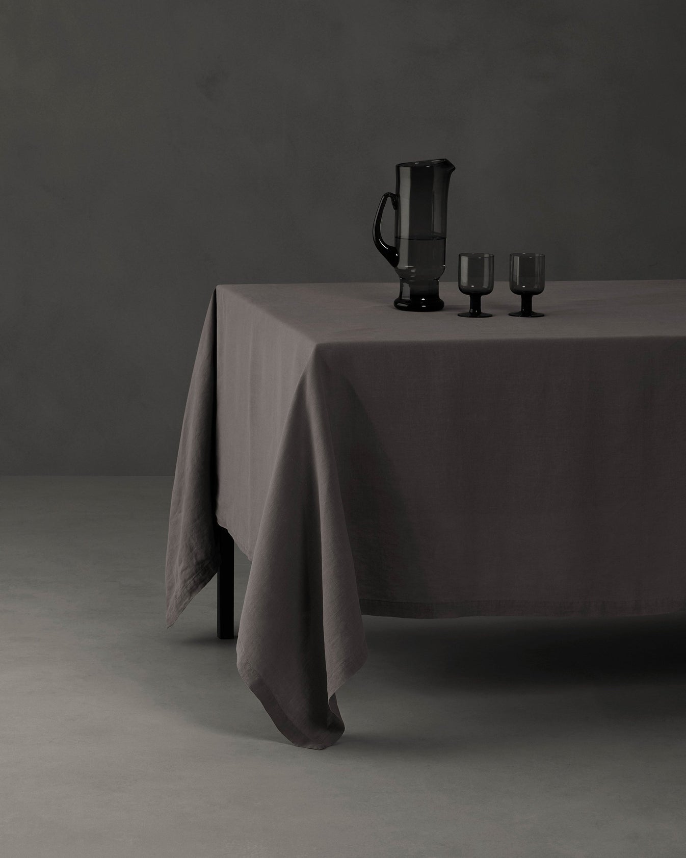 Dark Slate Gray Linen Tablecloth